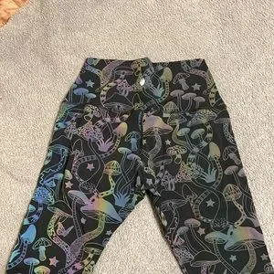 Flex Living Pants Jumpsuits Flex Living Holographic Mushroom Leggings Poshmark